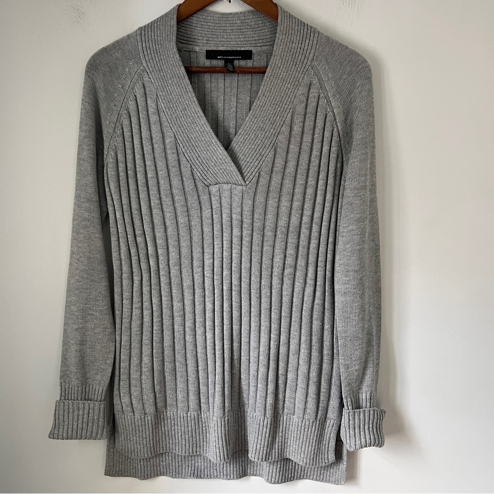 White House Black Market Pullover Grey Sweater Womens Size XS